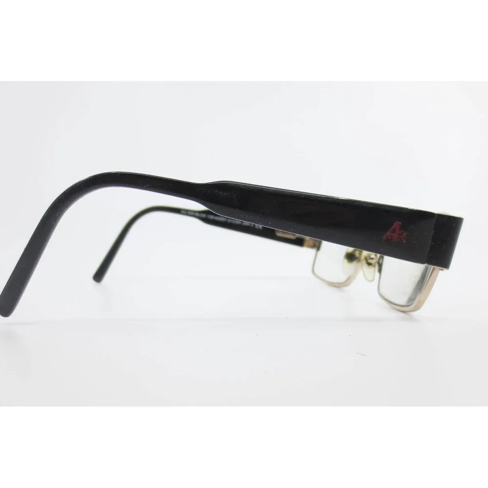 A2 Hilco 1601 Black Silver Rectangular Eyeglasses Frames 54-17-135 A2-555 BLCK